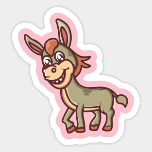 cute smiling donkey cartoon Sticker